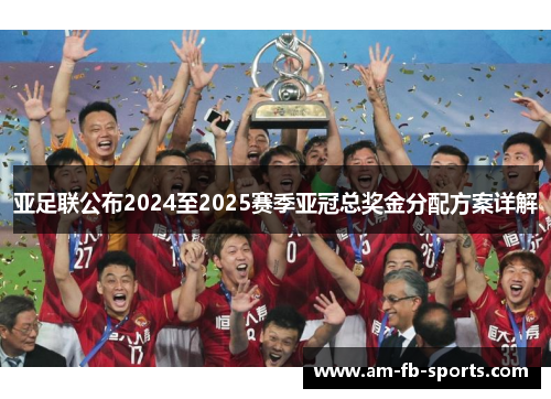亚足联公布2024至2025赛季亚冠总奖金分配方案详解 亚足联公布2024至2025赛季亚冠总奖金分配方案详解